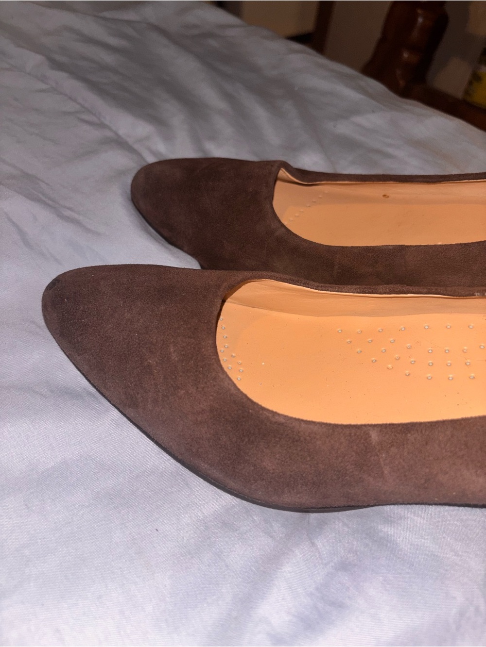 Trotters Brown Suede Low Kitten Heel Pumps - Picture 5 of 13